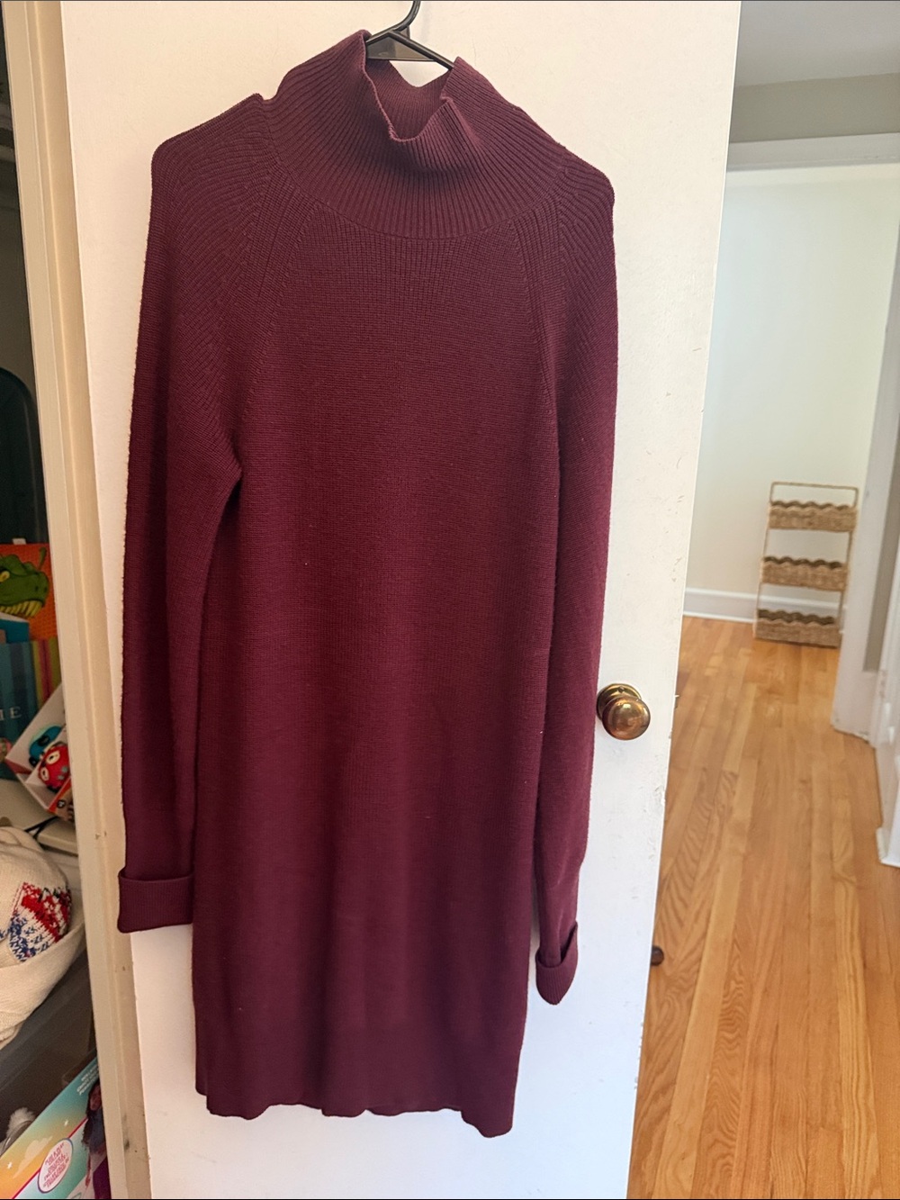 Banana Republic Burgundy Turtleneck Sweater Dress
